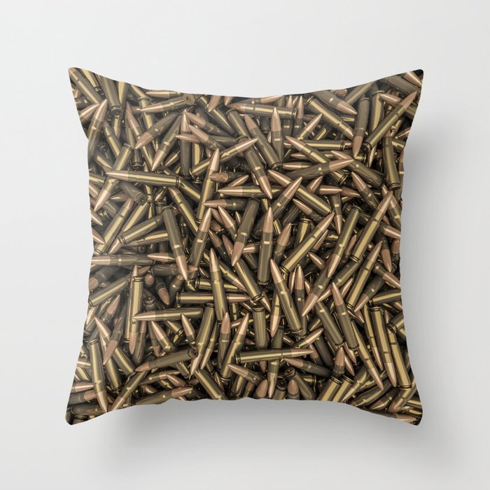 Rifle bullets Throw Pillow Gallery Image 1