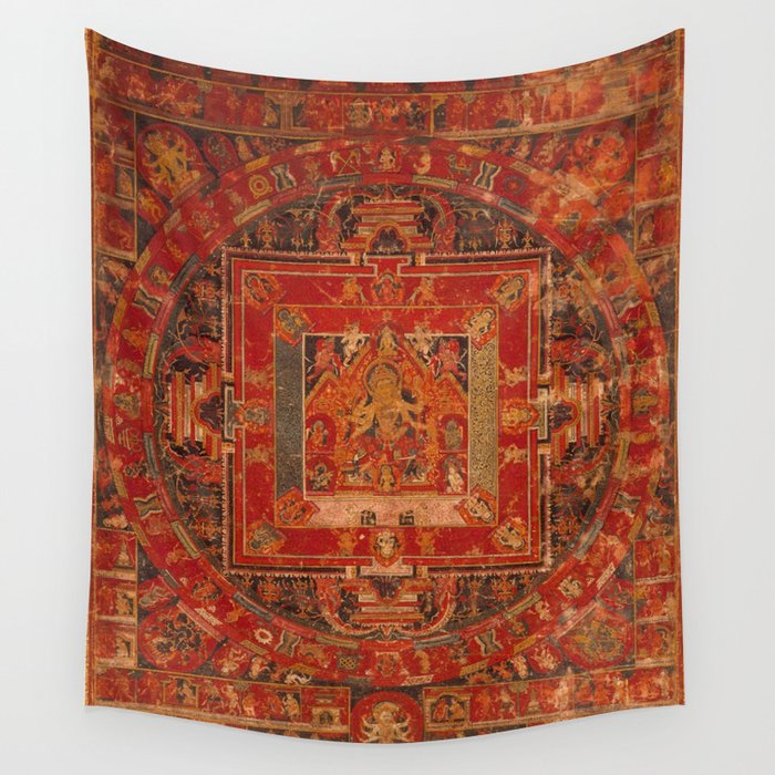 Buddhist Mandala of Vasudhara Nepal 1495 Wall Tapestry Gallery Image 4