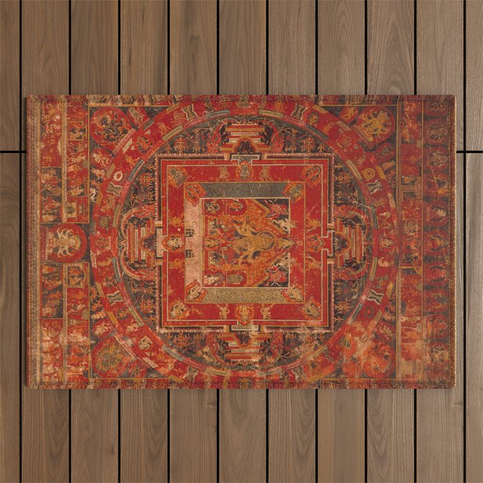 Buddhist Mandala of Vasudhara Nepal 1495 Outdoor Rug Gallery Image 1