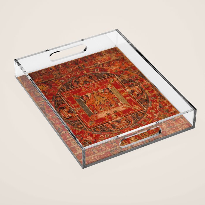 Buddhist Mandala of Vasudhara Nepal 1495 Acrylic Tray Gallery Image 1