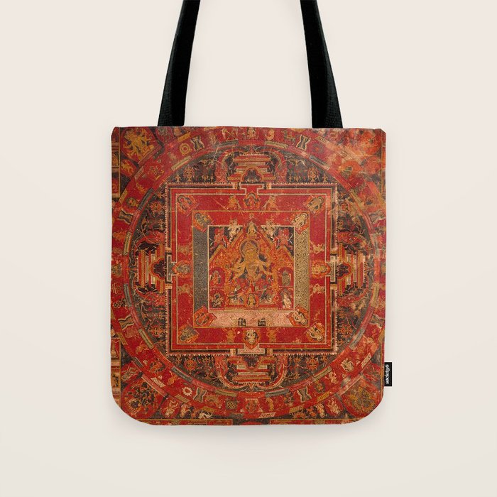 Buddhist Mandala of Vasudhara Nepal 1495 Tote Bag Gallery Image 1