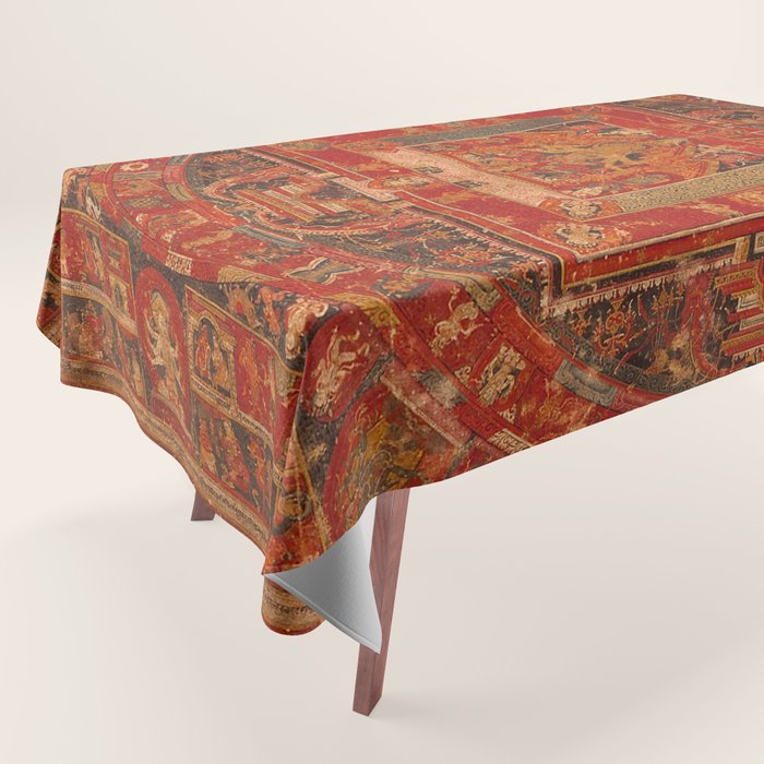 Buddhist Mandala of Vasudhara Nepal 1495 Tablecloth Gallery Image 1