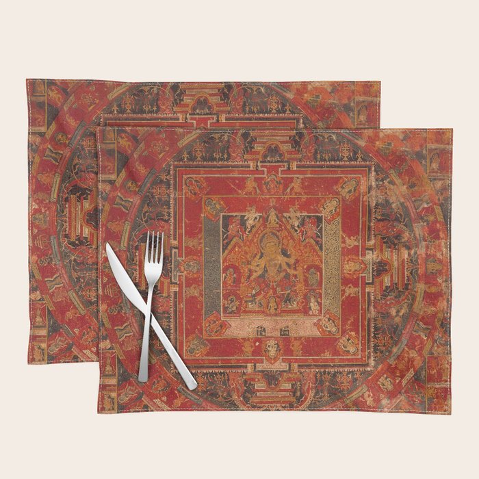 Buddhist Mandala of Vasudhara Nepal 1495 Placemat Gallery Image 1