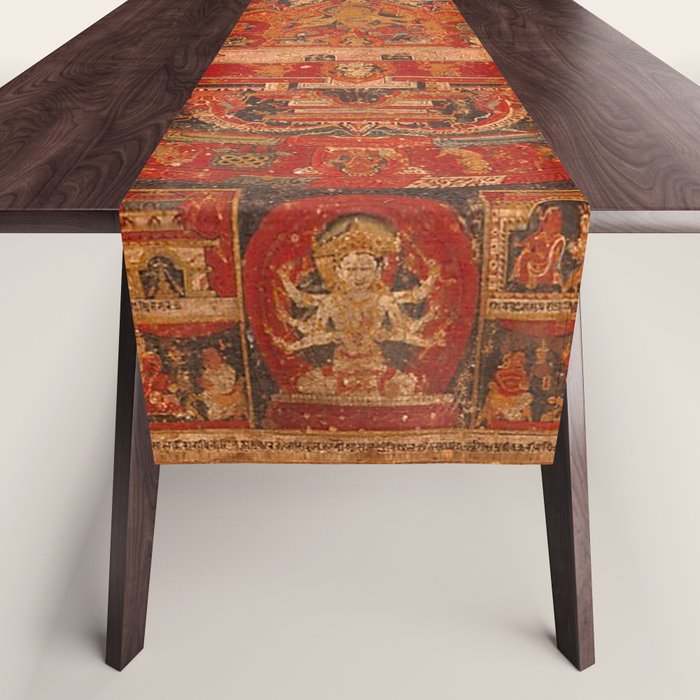 Buddhist Mandala Of Vasudhara Nepal 1495 Table Runner Gallery Image 1