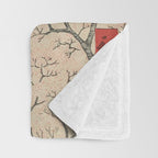 Spring Blossoms and Pond Ukiyo-e Japanese Art Throw Blanket Gallery Image 3