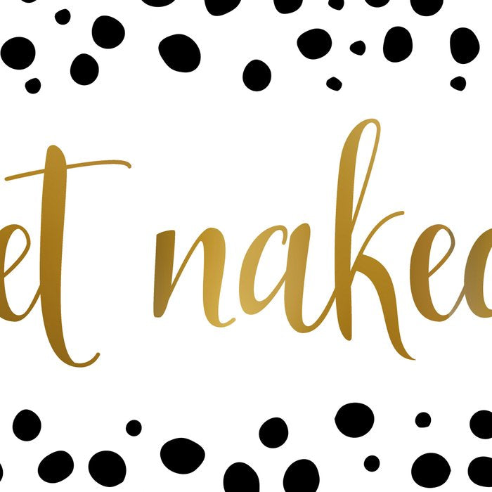 Get Naked Sign, Funny Bathroom Art, Black, White and Gold Coffee Mug Gallery Image 2