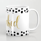 Get Naked Sign, Funny Bathroom Art, Black, White and Gold Coffee Mug Gallery Image 1