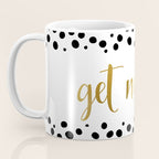 Get Naked Sign, Funny Bathroom Art, Black, White and Gold Coffee Mug Gallery Image 3