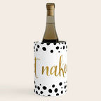 Get Naked Sign, Funny Bathroom Art, Black, White and Gold Wine Chiller Gallery Image 1