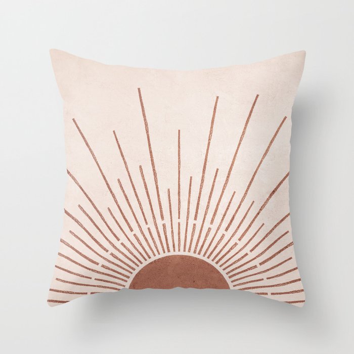 Boho Sun no. 5 Terracotta Throw Pillow Gallery Image 1