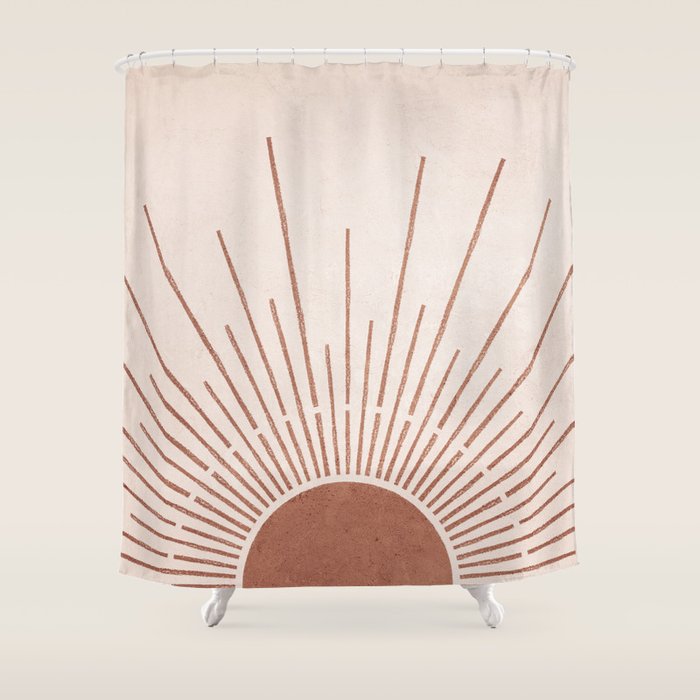 Boho Sun no. 5 Terracotta Shower Curtain Gallery Image 1