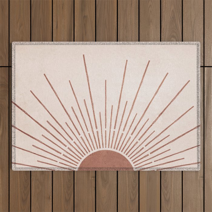 Boho Sun no. 5 Terracotta Outdoor Rug Gallery Image 1