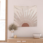 Boho Sun no. 5 Terracotta Wall Tapestry Gallery Image 2