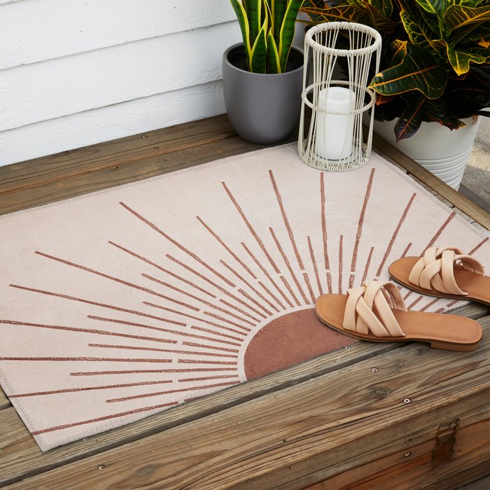 Boho Sun no. 5 Terracotta Outdoor Rug Gallery Image 2
