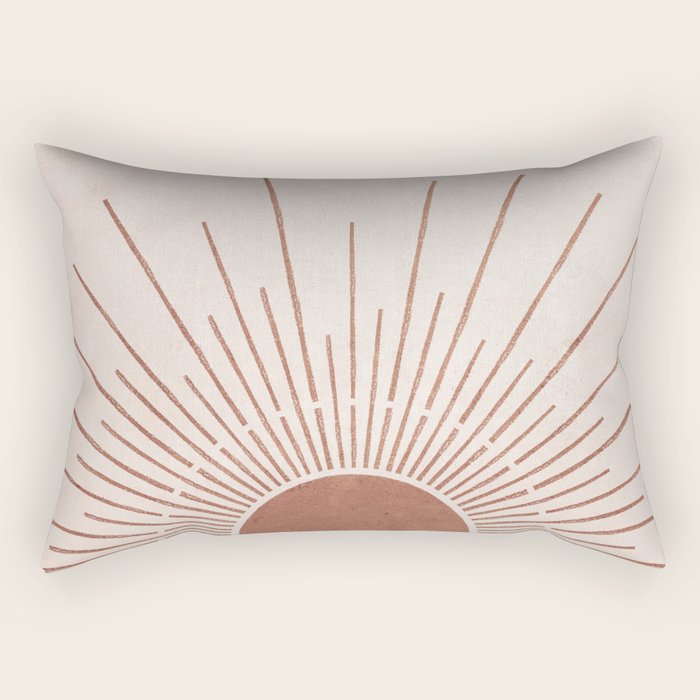 Boho Sun no. 5 Terracotta Rectangular Pillow Gallery Image 2