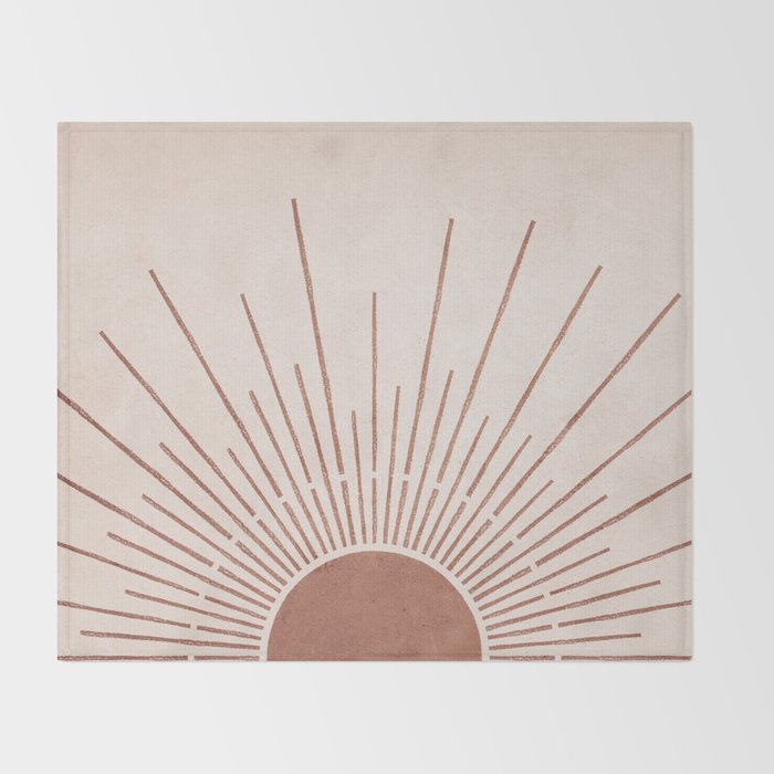 Boho Sun no. 5 Terracotta Throw Blanket Gallery Image 2