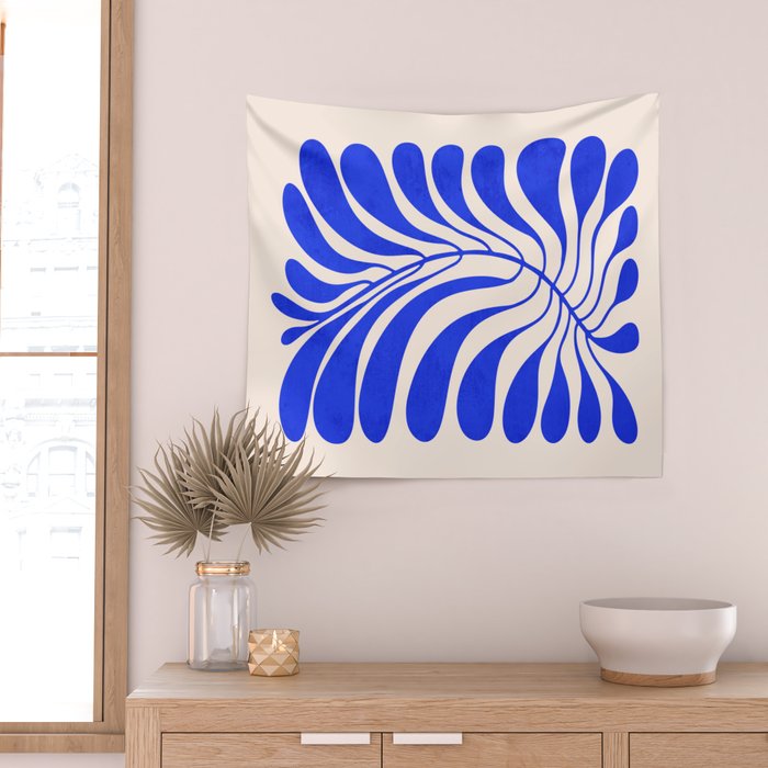 Electrik Blue Ferns: Matisse Edition Wall Tapestry Gallery Image 2