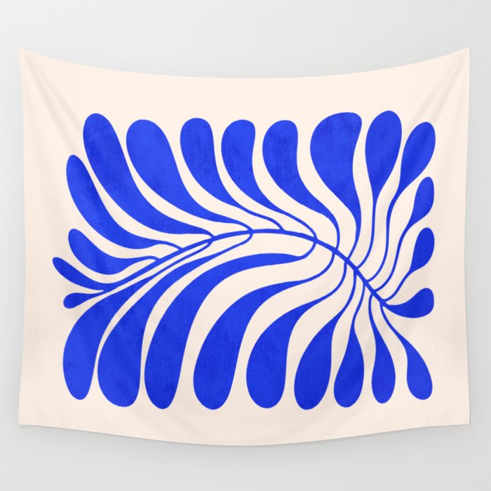 Electrik Blue Ferns: Matisse Edition Wall Tapestry Gallery Image 4