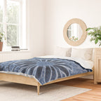 Daisies in Country Field Painting in Navy Blue Duvet Cover Gallery Image 2