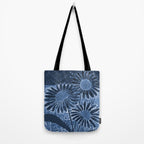 Daisies in Country Field Painting in Navy Blue Tote Bag Gallery Image 2
