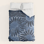 Daisies in Country Field Painting in Navy Blue Duvet Cover Gallery Image 6