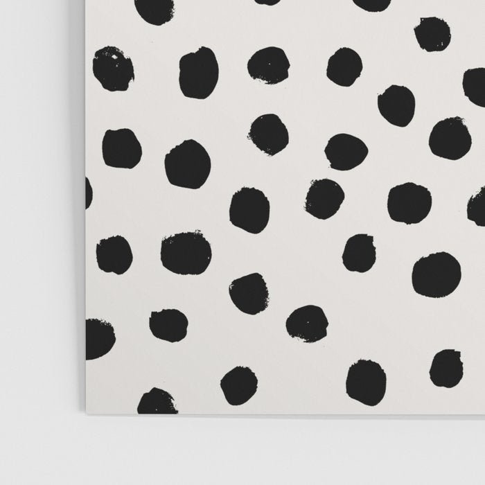 Preppy brushstroke free polka dots black and white spots dots dalmation animal spots design minimal Poster Gallery Image 3