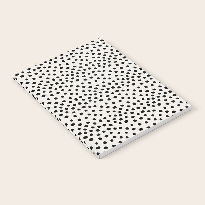 Preppy brushstroke free polka dots black and white spots dots dalmation animal spots design minimal Notebook Gallery Image 2
