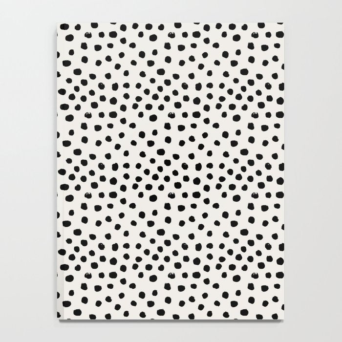 Preppy brushstroke free polka dots black and white spots dots dalmation animal spots design minimal Notebook Gallery Image 4