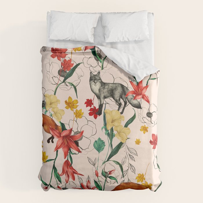 Floral Fox Duvet Cover Gallery Image 1