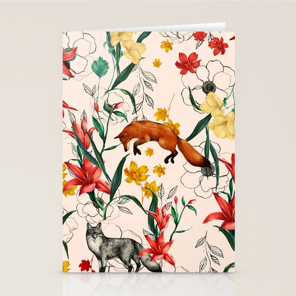 Floral Fox Stationery Card Gallery Image 2