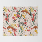 Floral Fox Throw Blanket Gallery Image 2