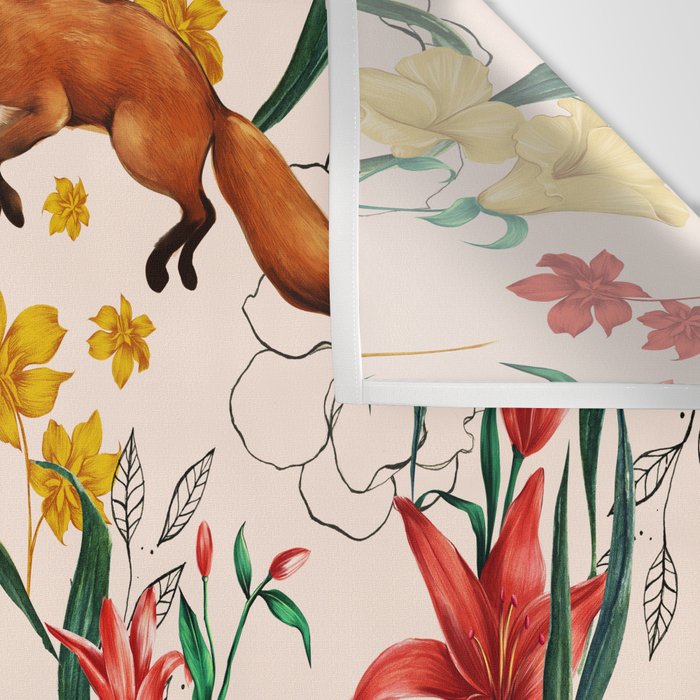 Floral Fox Wall Tapestry Gallery Image 3