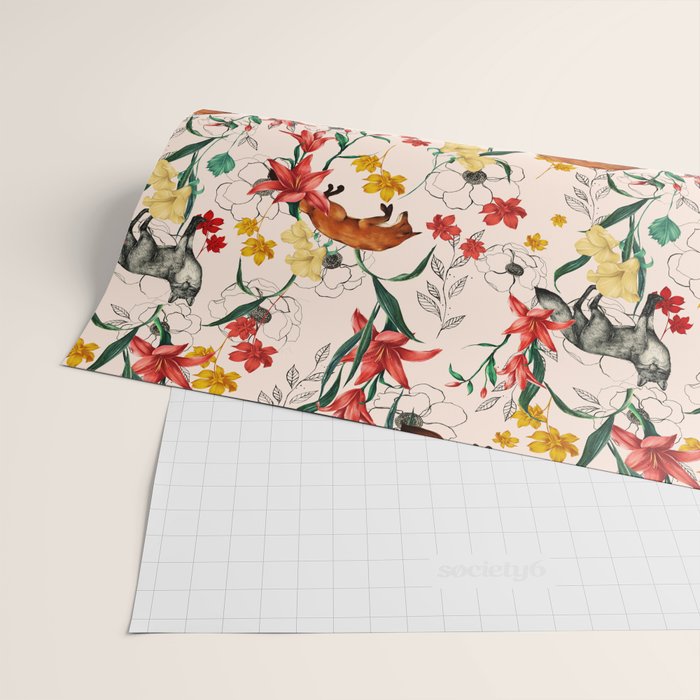 Floral Fox Wrapping Paper Gallery Image 2