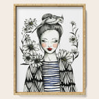 Girl and Bird Serving Tray Gallery Image 1