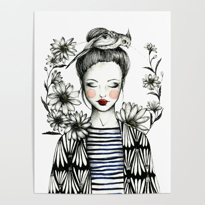 Girl and Bird Poster Gallery Image 4