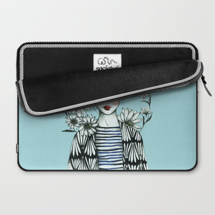 Girl and Bird Laptop Sleeve Gallery Image 2