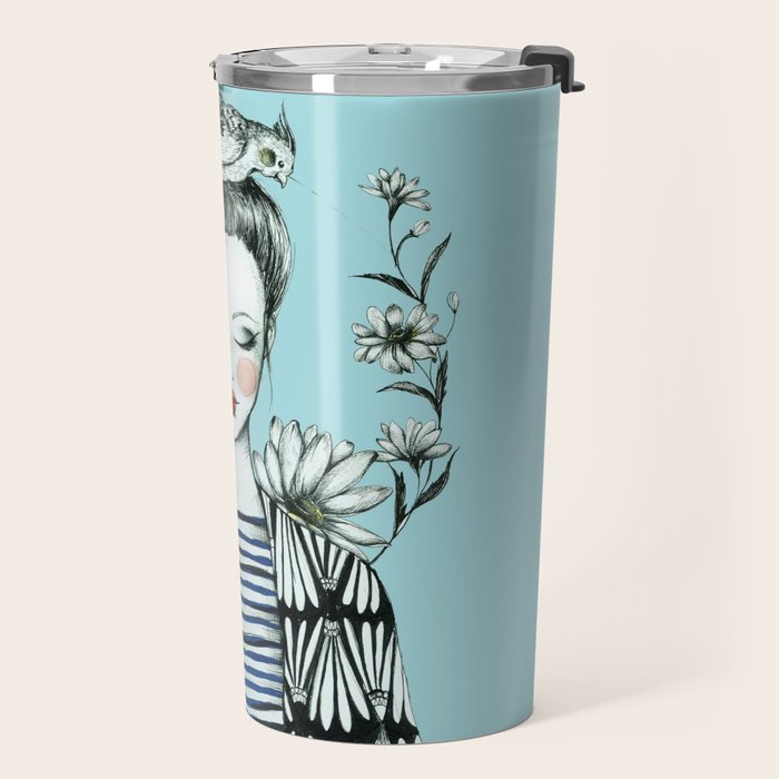 Girl and Bird Travel Mug Gallery Image 2