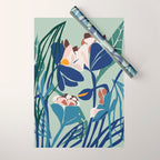 Beauty outside - mint floral Wrapping Paper Gallery Image 1