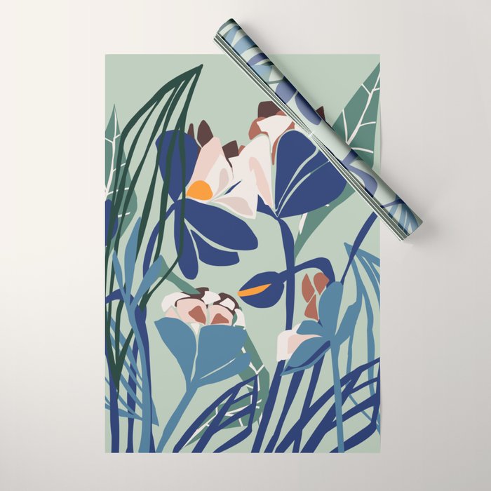 Beauty outside - mint floral Wrapping Paper Gallery Image 1