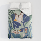 Beauty outside - mint floral Comforter Gallery Image 6
