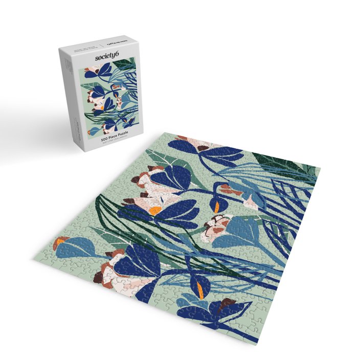 Beauty outside - mint floral Jigsaw Puzzle Gallery Image 2