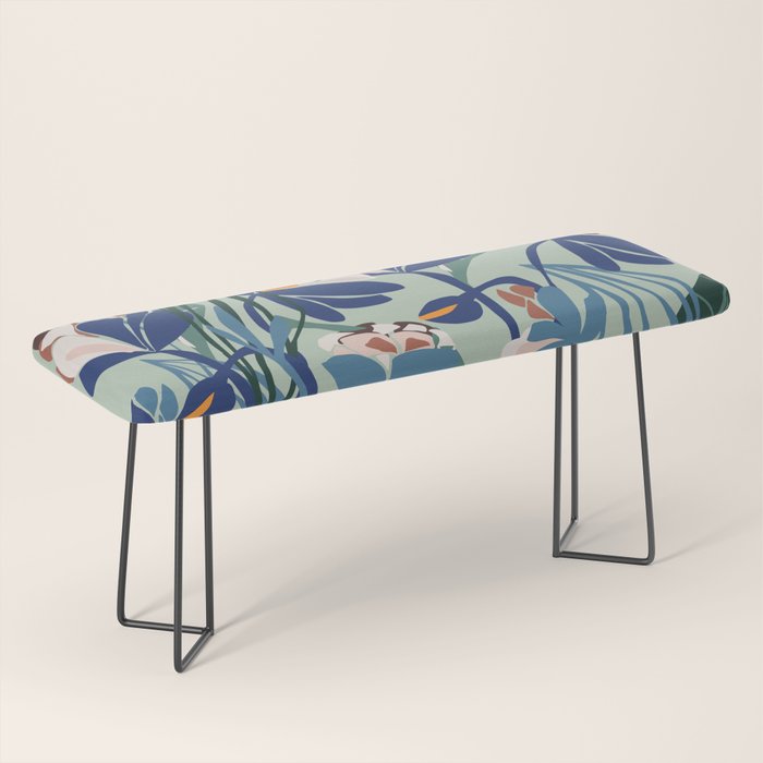 Beauty outside - mint floral Bench Gallery Image 1