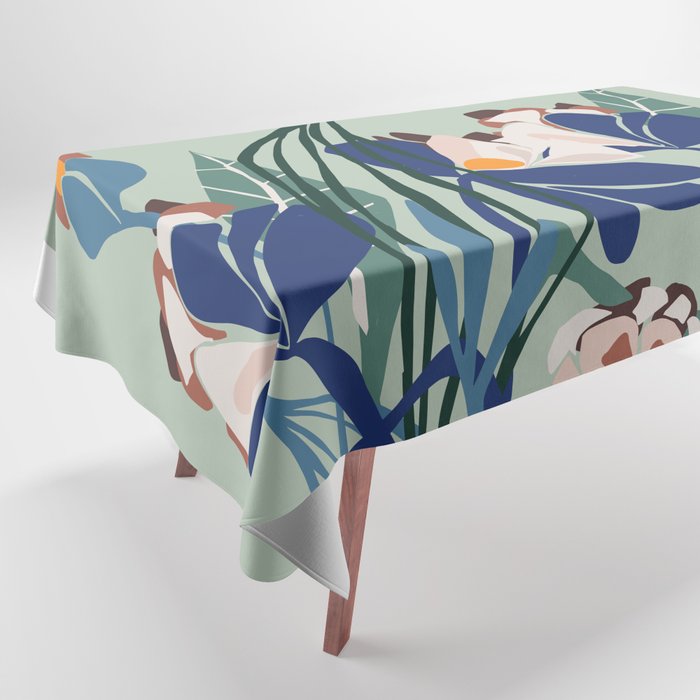 Beauty outside - mint floral Tablecloth Gallery Image 1