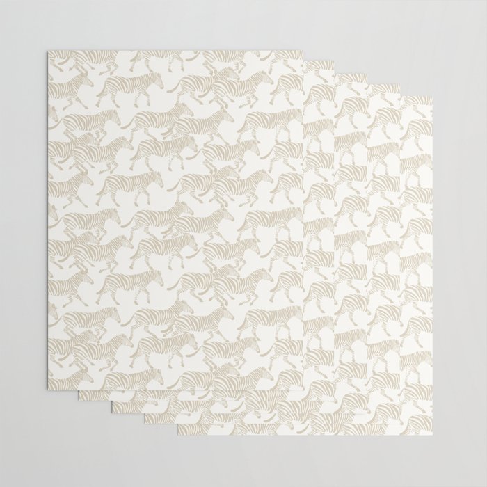 Zebras in tan Wrapping Paper Gallery Image 3