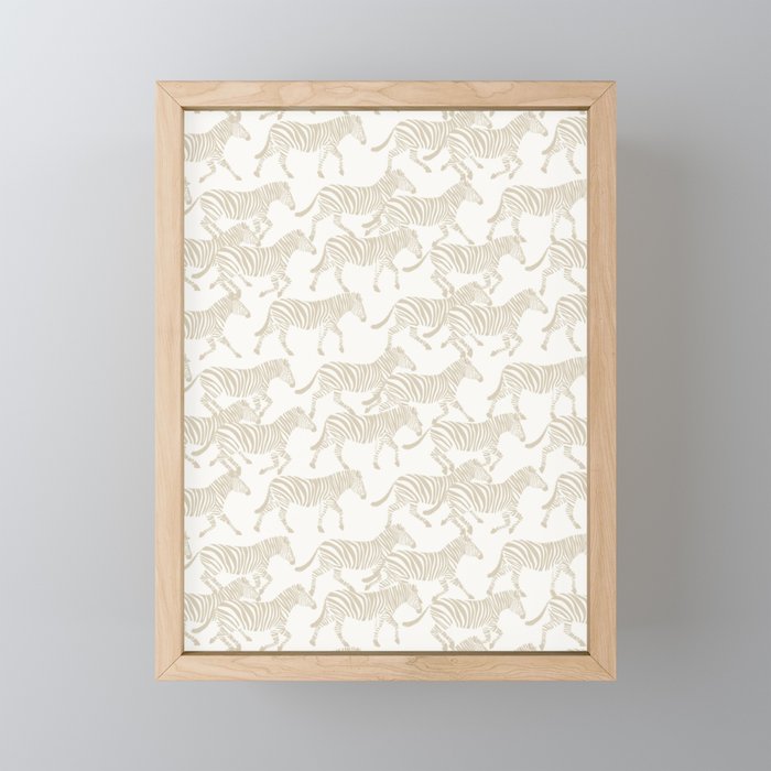 Zebras in tan Mini Art Print Gallery Image 1