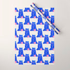 Blue Christmas Bear Wrapping Paper Gallery Image 1