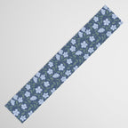 Moody Botanical Blooms on Slate Blue Table Runner Gallery Image 3