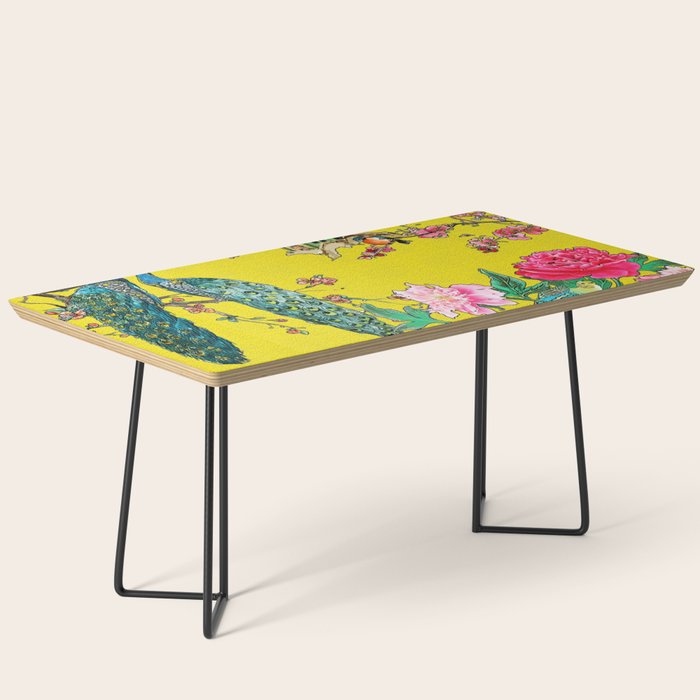 Vintage Oriental Peacocks, Peonies, Birds & Pagodas Print Coffee Table Gallery Image 1