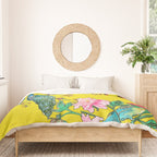 Vintage Oriental Peacocks, Peonies, Birds & Pagodas Print Duvet Cover Gallery Image 3