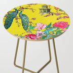 Vintage Oriental Peacocks, Peonies, Birds & Pagodas Print Side Table Gallery Image 2